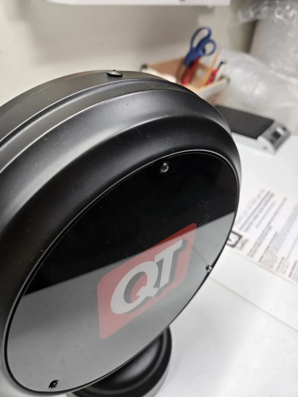 QuikTrip QT Gas Pump Globe Style Neon Clock/Lamp Excellent Condition. See Pics.